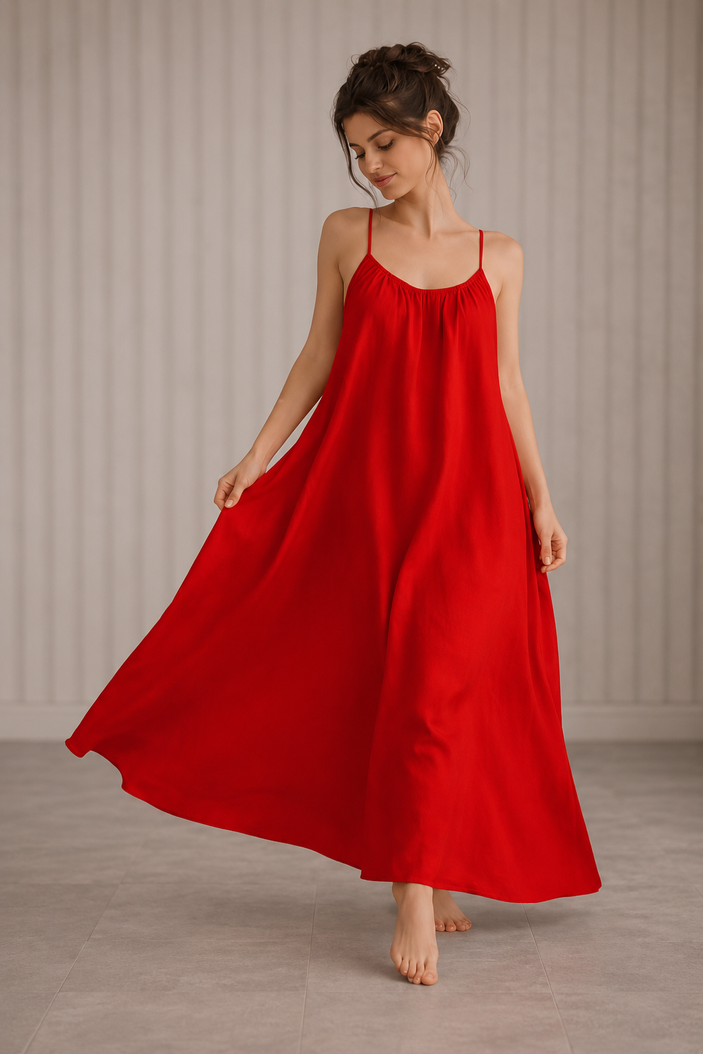 Kewii Flow Long Backless Dress (Red) 125cm