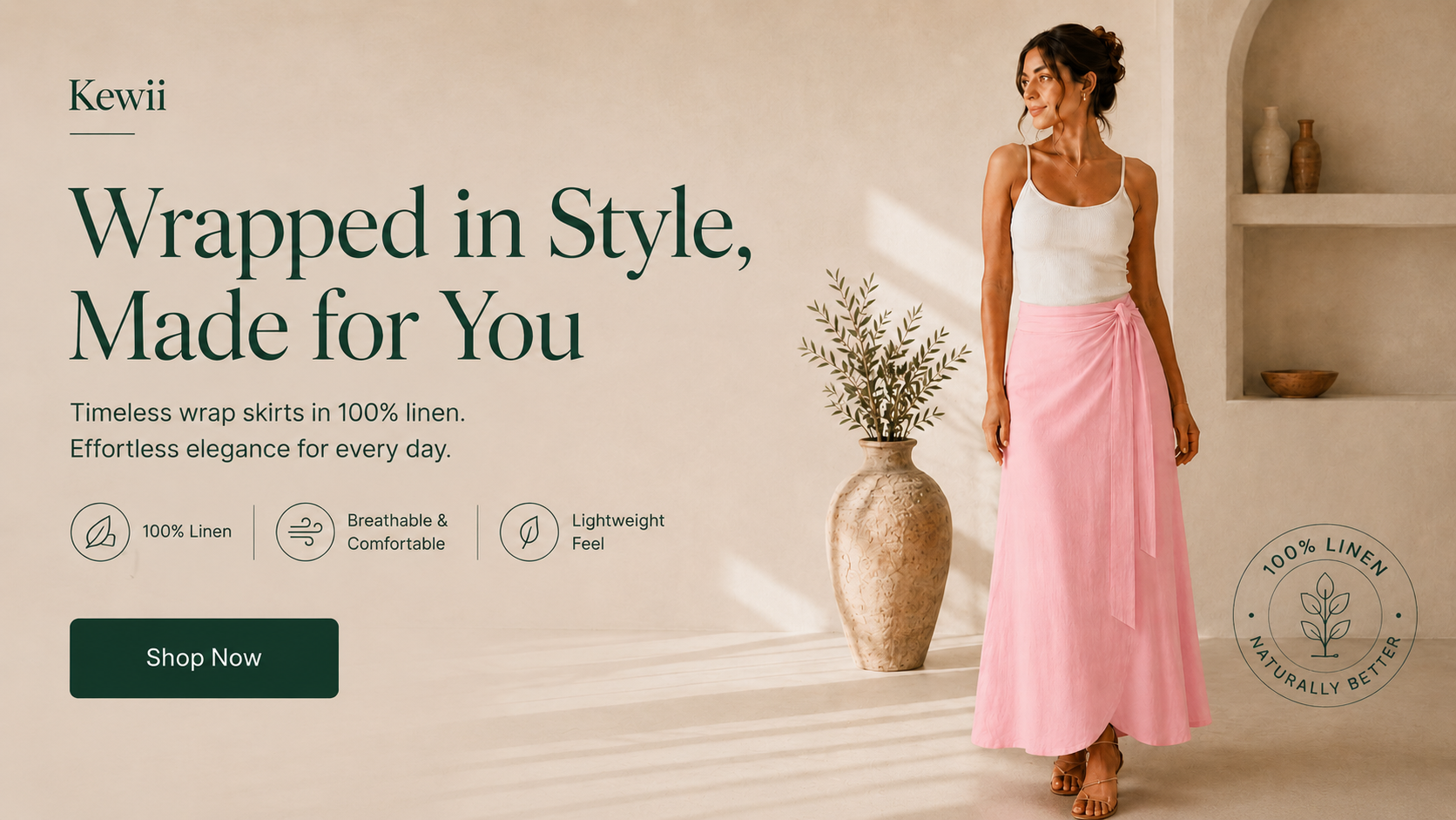 Wrap Linen Skirt - جيبة لف كتان