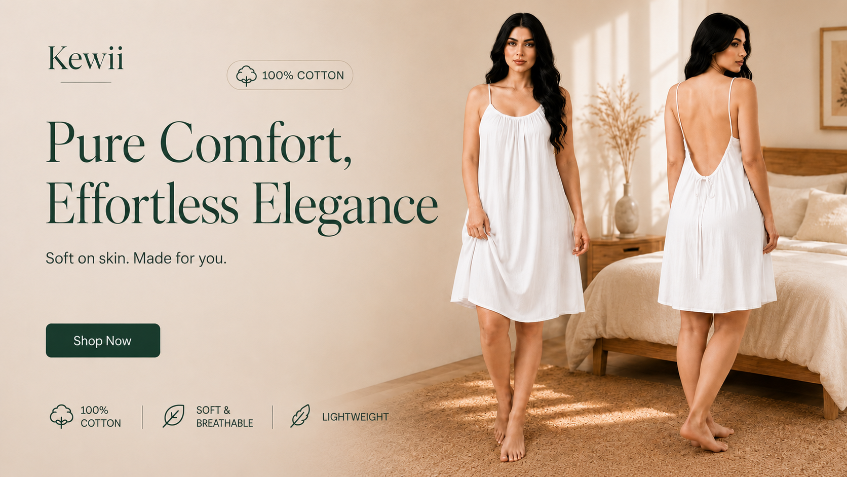 Cotton Short Backless Dress