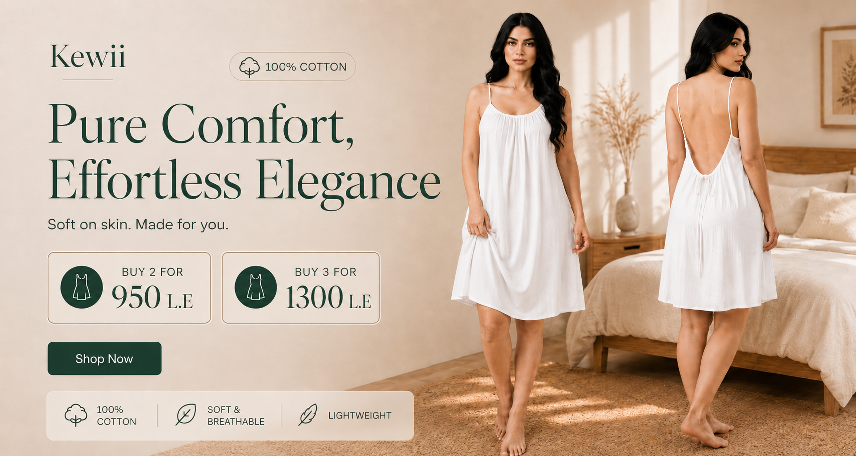 Cotton Short Backless Dress