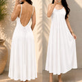 Kewii 100% Cotton Long Backless Dress (Of-White) 125cm