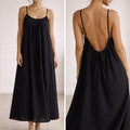 Kewii Flow Long Backless Dress (Black) 125cm