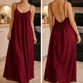 Kewii Flow Long Backless Dress (Burgundy) 125cm