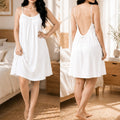Kewii 100% Cotton Short Backless Dress (White) 85cm