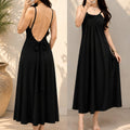 Kewii 100% Cotton Long Backless Dress (Black) 125cm