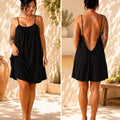 Kewii Flow Short Backless Dress (Black) 85cm