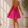 Kewii Flow Short Backless Dress (Fuchsia) 85cm