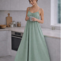 Kewii Flow Long Backless Dress (Mint Green) 125cm