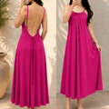 Kewii 100% Cotton Long Backless Dress (Fuchsia) 125cm