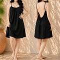 Kewii 100% Cotton Short Backless Dress (Black) 85cm