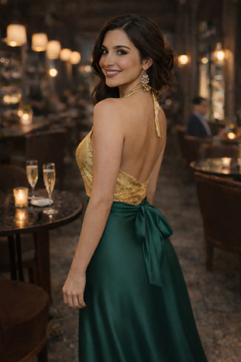 Emerald Green Satin Wrap Skirt -  جيبة لف ساتان أخضر زمردي