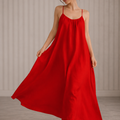 Kewii Flow Long Backless Dress (Red) 125cm