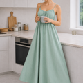 Kewii Flow Long Backless Dress (Mint Green) 125cm